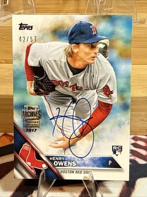 Topps Archives Henry Owens 2017/57 novato en tarjeta recompra automática #109 Foto 1 de 4