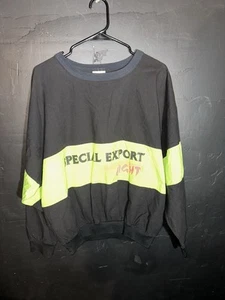 VTG Special Export Light Sweatshirt Adult M Black Neon 80s Surf Style Diport USA - Picture 1 of 7