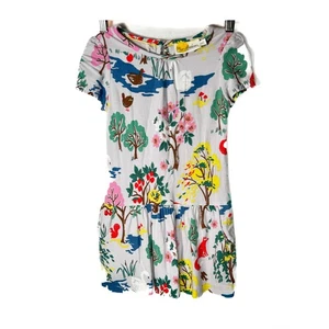 Mini Boden Girls Gray Woodland Animals Print Dress, Size 4-5Y - Picture 1 of 6