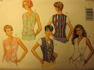 4055 Butterick Sewing Pattern Misses Set of Vest Tops Waistcoat Style UNCUT oop - Picture 1 of 1