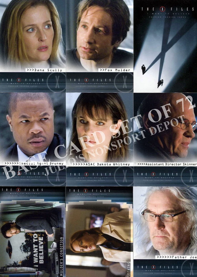 X-FILES MOVIE 2 I WANT TO BELIEVE 2008 INKWORKS COMPLETE BASE CARD SET OF 72 - Image 1 of 1