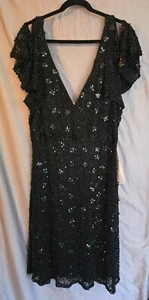 EMBELLISHED COLD SHOULDER COCKTAIL DRESS sz16 - Picture 1 of 3
