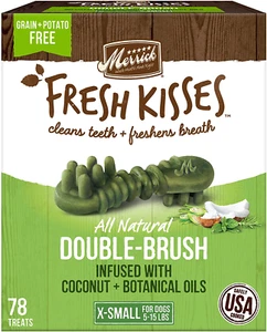 Fresh Kisses Oral Care Dental Dog Treats for Dogs Extra Small Dogs 5-15 Lbs - Picture 1 of 8