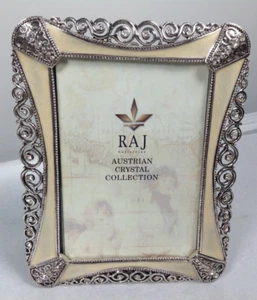 RAJ Bilderrahmen Silber mit Creme Österreich Kristall Sammlung - Bild 1 von 5