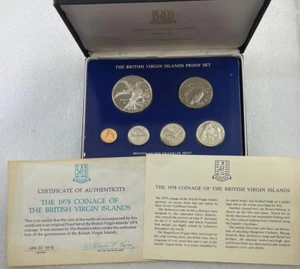 1978 British Virgin Islands Proof Coin Set - Magnificent Frigate Bird in Silver! - Foto 1 di 7