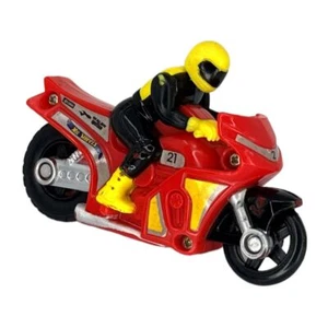 Hot Wheels Vintage 2002 Friction Motorcycle w/ Stunt Rider Figure Red Yellow - Picture 1 of 24