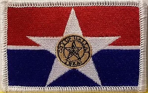 Dallas Texas Flagge Moral Patch mit Klettverschluss WEISS Rand - Bild 1 von 1