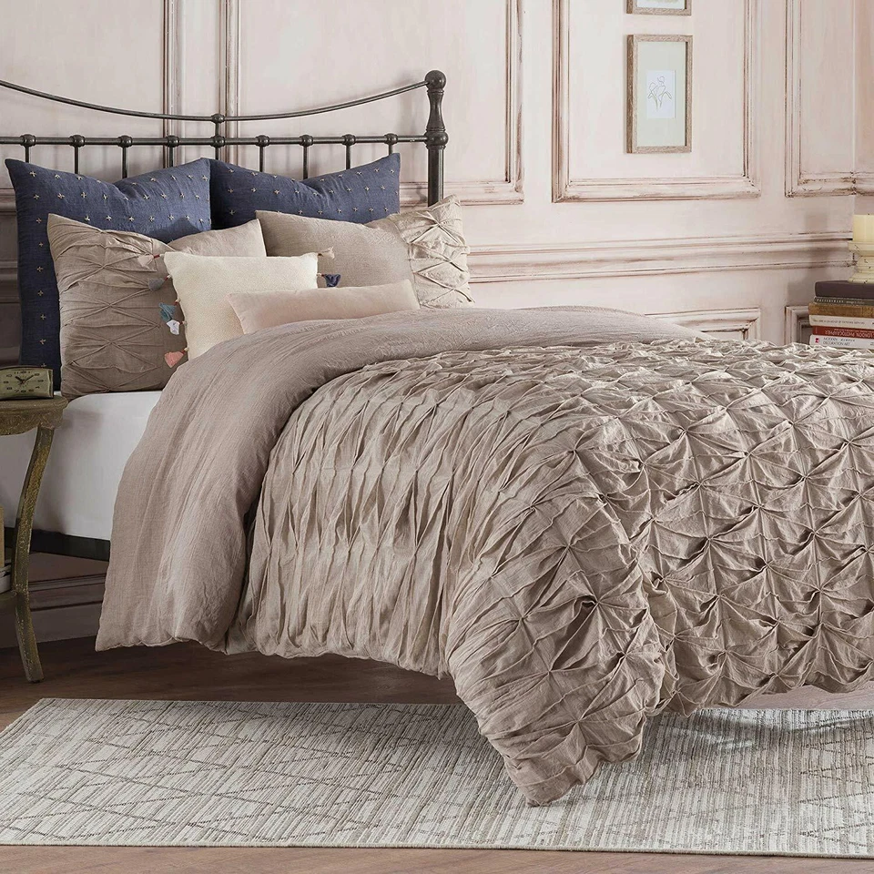 Anthology Twin Duvet Cover Kendall Bedding Collection Oatmeal Beige 0406b