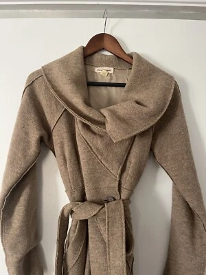 HERMOSA Chaqueta Stewart Y Marrón Envolvente Lana Merino Y Seda Talla XS Foto 1 de 4