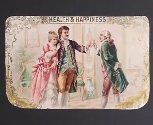 Early Health & Happiness Cigar Advertising Label Trimmed Gold Embossed - Picture 1 of 4