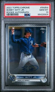 Autógrafo de novato Topps 2022 cromado Bobby Witt Jr. RC PSA 10 Pop 4 - Imagen 1 de 2