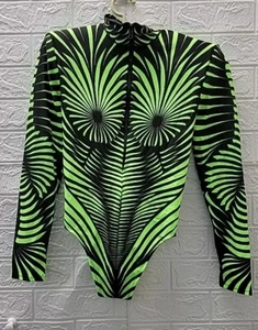 New BADINKA Nyx Serious Breathable Bodysuit Lime/Black Size Large - Picture 1 of 4