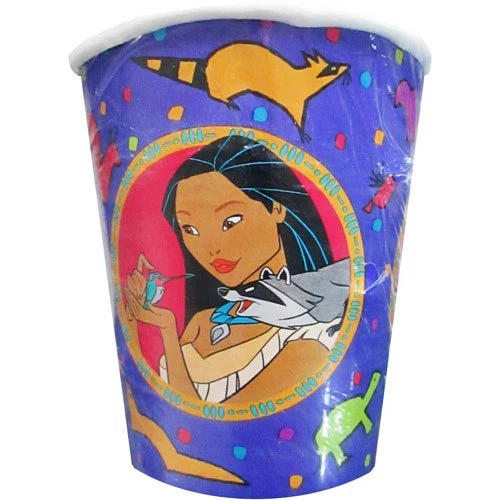 POCAHONTAS VINTAGE 1995 9oz PAPER CUPS (8) ~ Birthday Party Supplies Beverage  - Image 1 of 1