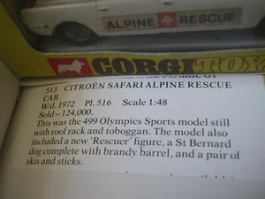 CORGI 513 ALPINE RESCUE  SET ORIGINAL CAR & REPRO FIGURES IN VERY GOOD REPRO BOX - Picture 1 of 12