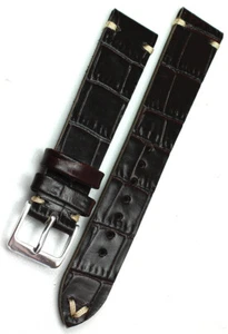 18mm /16 Vintage Kalbsleder Germany handmade BAND Krokodil Narbung Uhrenband - Picture 1 of 2