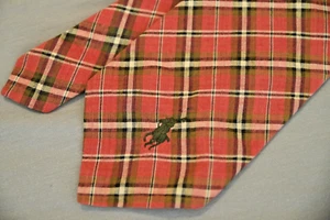 Trad VTG *POLO RALPH LAUREN* Red Cotton Plaid Tartan Handmade Prep Tie USA EUC - Picture 1 of 7