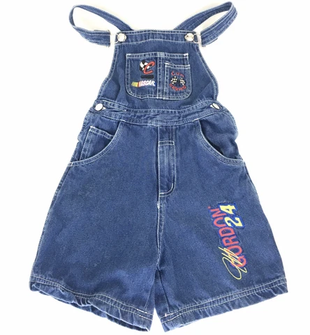 Vintage Jeff Gordon NASCAR Cup Series Denim Bib Overalls Youth Sz 7 EmbroideredM Cover