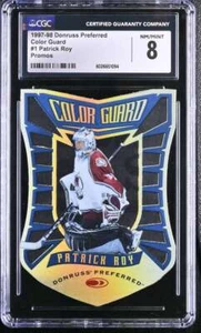 CGC NM-MT 8 1997-98 Donruss Preferred Color Guard Promos 1 Patrick Roy  - Picture 1 of 2