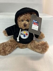 NFL Pittsburgh Steelers Hunter Talking Smashers Bear Withe Hoodie 6” NWT