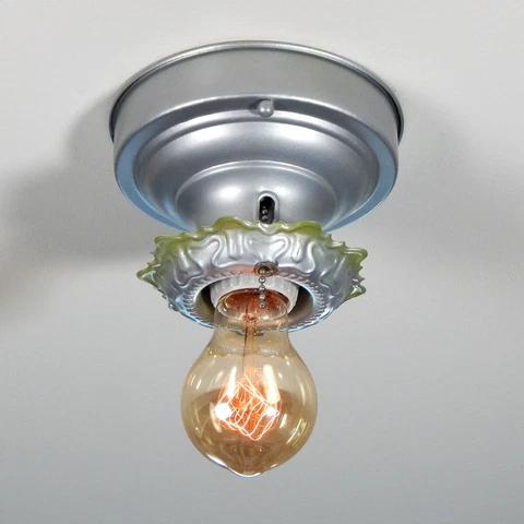 Antique Flush Mount Pull Chain Equipped Ceiling Light Fixture Cover