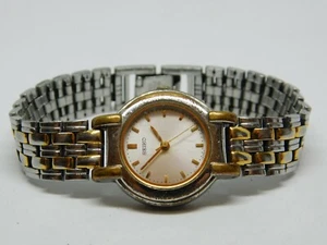Seiko V701-1791 Two Tone Quartz Analog Women's Sz. 6 1/4" Watch New Battery - Picture 1 of 4