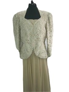 Vintage Rina di Montella Vintage Cream Formal Evening Suit Mother of the Bride 