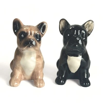French Bulldog Black & Fawn ceramic Salt & Pepper shaker set Frenchie lover gift - Изображение 1 из 4