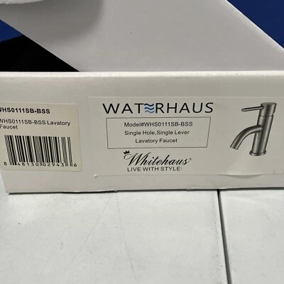 Grifo de baño Whitehaus WHS0111-SB Waterhaus 1 orificio - - acero inoxidable Foto 1 de 3