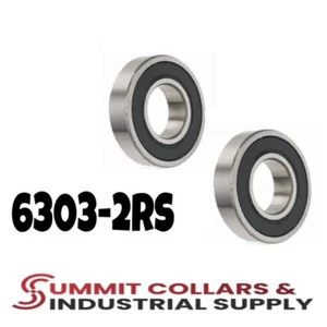 (2) 6303-2RS Premium Rubber Seal Ball Bearing C3 EMQ, 17x47x14, 6303 2RS 6303rs - Picture 1 of 1