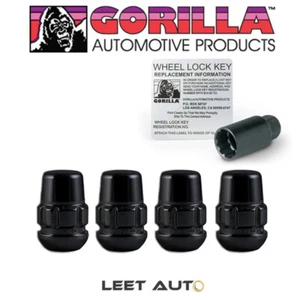 Gorilla Wheel Locks, Honda Acura Radius/Ball Seat, Black, 12mm x 1.50 38431XLBCB - Picture 1 of 5