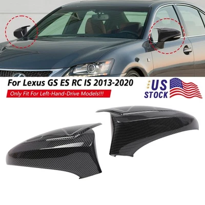 Par de cubierta de espejo retrovisor de carbono de repuesto para Lexus GS/GS F Sport 2012-2020 Foto 1 de 4