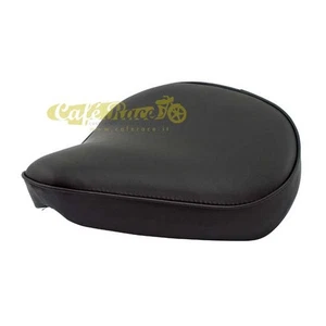 Single Black Motorcycle Seat Large Universal 30x34cm for Bobber Projects - Picture 1 of 3