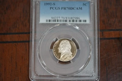 1992-S 5C PCGS PR70DCAM JEFFERSON NICKEL  "Beautiful toning" - Image 1 of 4