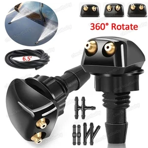 2x Universal Front Windshield Washer Nozzle Wiper Sprayer Nozzle Spray Jet - Bild 1 von 13