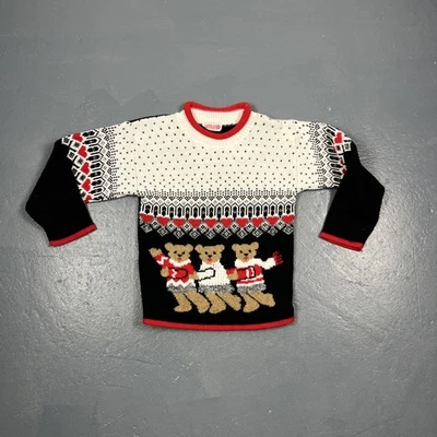 Sudadera vintage tejida de oso de peluche para niños colorida amor navideño de colección talla en fotos Foto 1 de 4
