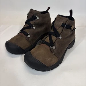 Keen Black Leather Primaloft 200 Gram Insulation Boots Size 9 Hiking Boots Strap - Picture 1 of 11