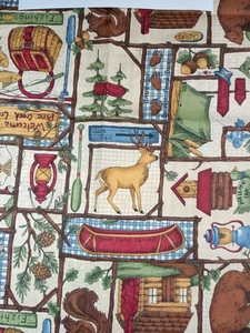 VIP Fabrics Cranston Print Works by Leslie Beck 20" x 44" Fishing/Bears/Deer - Picture 1 of 4