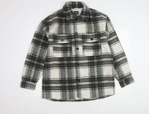 H&M Men's Grey Plaid Relaxed Fit Jacket, Size M - Picture 1 of 12
