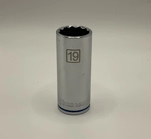 Kobalt 3/8" Drive 12 Point Metric Deep Chrome Socket 19mm - Picture 1 of 8