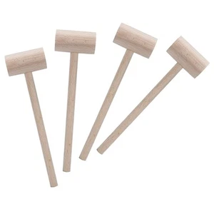 Wooden Crab Mallets Lobster Hammers Seafood Crackers, Beechwood, Set of 4 - Picture 1 of 5