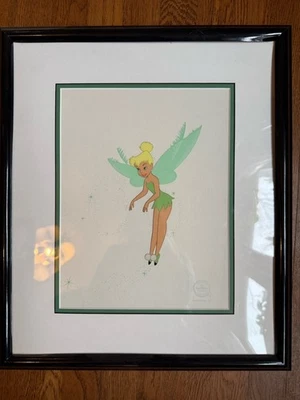 Impresión de animación enmarcada en celda de arte auténtico Tinkerbell Disney Foto 1 de 4