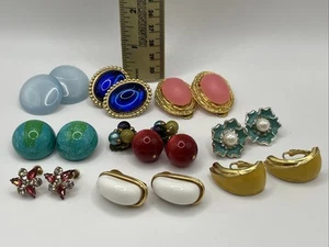 Vintage Ohrring Mix Set Cluster Clip & Schraubverschluss Strass Glas 9 Paar - Bild 1 von 14