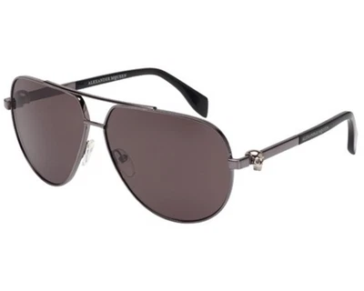 Gafas de sol Alexander McQueen AM0018S 004 marco de rutenio lentes grises 63-11-130 Foto 1 de 4