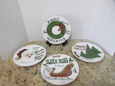 SIGNOS DE NAVIDAD Sakura 4 platos de ensalada/postre marrón David Carter de gres Foto 1 de 4