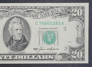 1985 $20.00 DOLLAR BILL "PHILADELPHIA" WITH SERIAL # C 78665283 A - Picture 1 of 3