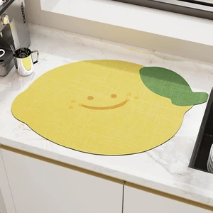 Cute Dish Drying Mats for Kitchen Counter- Super Absorbent Draining Mat, Heat Re - Picture 1 of 7
