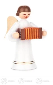 Engel mit Ziehharmonika, langer Rock, farbig h=6cm NEU Weihnachtsfigur Holzfigur - Bild 1 von 1
