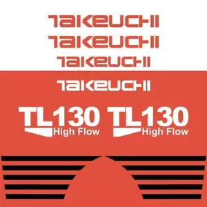 Takeuchi TL130 Decals Stickers Takeuchi Loader Repro Decal Kit - Picture 1 of 1