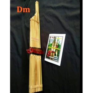 Lao reed mouthorgan Khaen Bamboo 7 Musical Double Silver tongues Crafts Key Dm - Picture 1 of 6