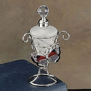 Schöner Schmetterling Burgund klassisches Parfüm Flasche Kristall Schmuck - Bild 1 von 1